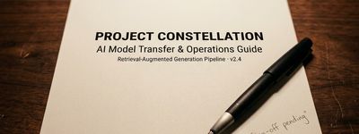 Engineers collaborating on AI model documentation and knowledge transfer, reviewing architectural diagrams and model pipeline sketches